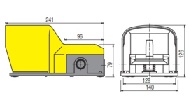voetschakelaar geel 6A 230V AC