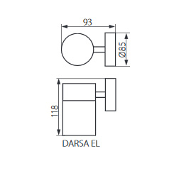 Kanlux Darsa RVS wandlamp 230V