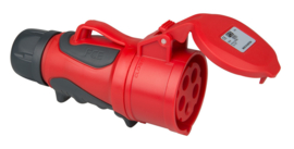 Motor verloopadapter CEE 63A 5-polig naar 32A 5-polig 400V type C 32A zekering IP54