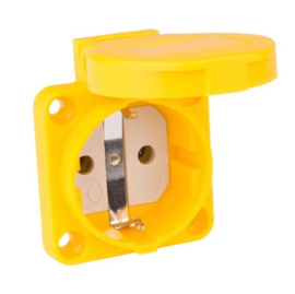 Inbouw contactdoos geel 230V 16A IP54