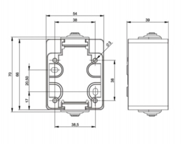 PCE behuizing grijs voor inbouw contactdoos 230V