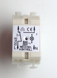 schakelaar met indicator opbouw grijs 230V