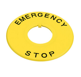 Naamplaat Emergency Stop 60 mm