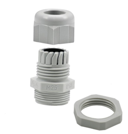 M25 wartel grijs inclusief wartelmoer IP68