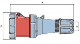 CEE 63A contrastekker 5-polig 380V - 400V AC IP67