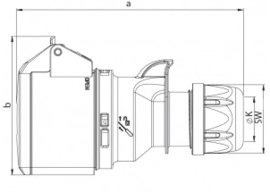 CEE 32A contrastekker 5-polig 380V - 400V