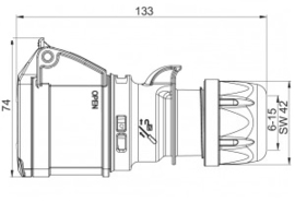 CEE 16A contrastekker 3P 230V blauw