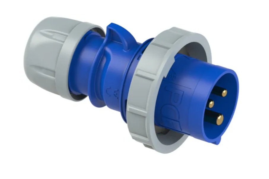 CEE 16A stekker 3-polig 230V blauw IP67