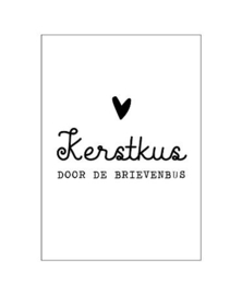 5x Kerstkaart Kerstkus door de brievenbus