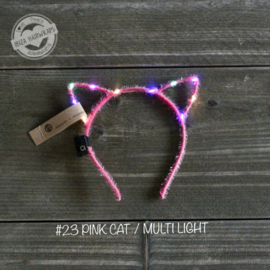 Diadeem Kattenoortjes Ledlight Roze