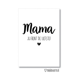 Kaart Mama je bent de liefste