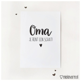 Kaart Oma je bent een schat ♥