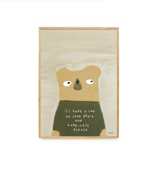 TED AND TONE BEAR I'LL HAVE A CUP  POSTER 50 X 70 CM