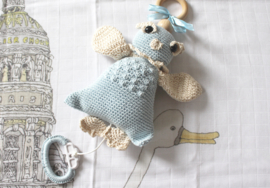 JA Baby Design - Handmade Crochet Owl With Music Box -  Baby Blue