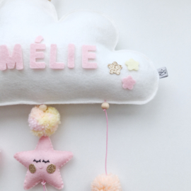 Tiny Little Cactus - Handmade Name Mobile (Yellow-Peach-Pink)