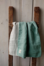 La Petite Alice - Handmade Linen Snuggle Blanket Mint/Ivory