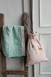 La Petite Alice - Handmade Linen Snuggle Blanket Mint/Ivory
