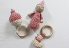JA Baby Design - Handmade Crochet Set 3 Personalized Items - Pink