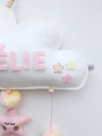 Tiny Little Cactus - Handmade Name Mobile (Yellow-Peach-Pink)