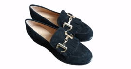 Zwart suede trotteur
