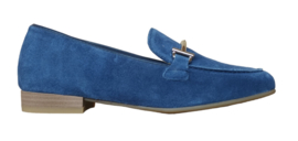 Blauw suède loafer