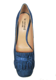 Jeansblauw suede pump