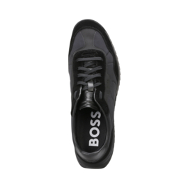 Zwart duo suède sneaker BOSS