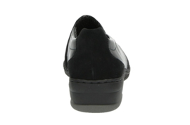 Zwart suede met leer instap