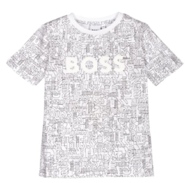 Zwart wit letter shirt BOSS