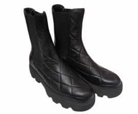 Zwart doorgestikt boot