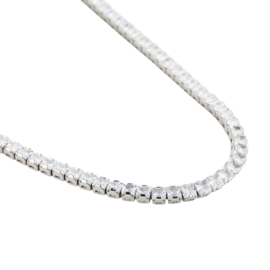 Ketting "strass argenté"