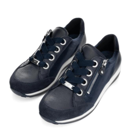 Donkerblauw rits sneaker