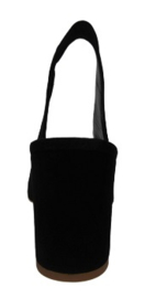Zwart suède peep toe