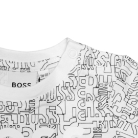 Zwart wit letter shirt BOSS