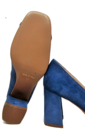 Jeansblauw suede pump