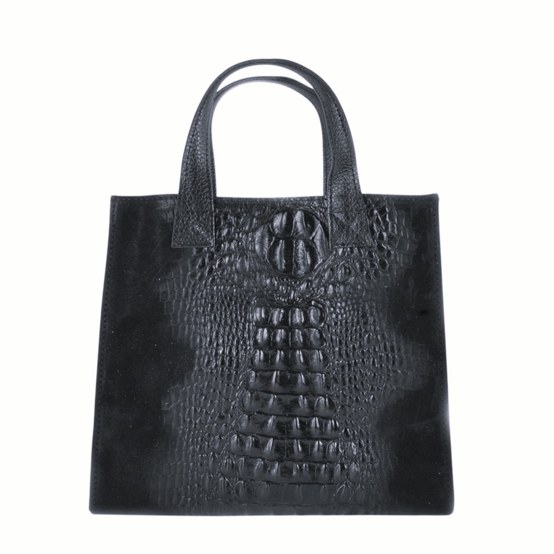 Zwart suède coco tas