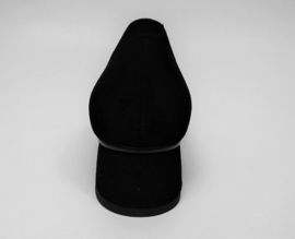 Zwart suede parel pumpje