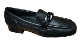 Zwart doorgestikt loafer