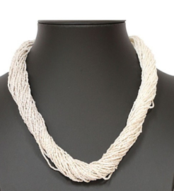 Ketting "blanc avec perles"