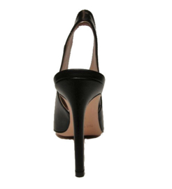 Zwart leren peep toe