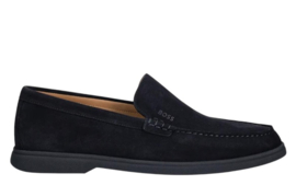 Blauw suède mocassin BOSS