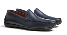 Donkerblauw leren mocassin