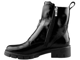 Zwart lak rits boot