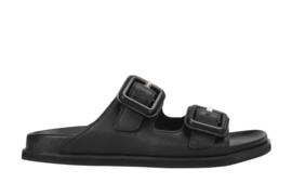 Zwart leren slipper BOSS