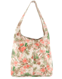 Leren shiny bloem shopper