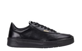Zwart leren sneaker BOSS