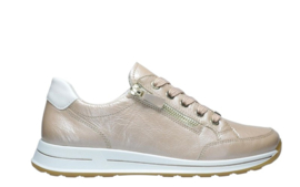 Beige lak rits sneaker