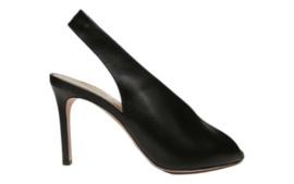 Zwart leren peep toe