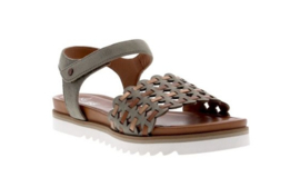 Sandaal in olijfgroen en brons