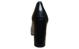 Zwart wit open teen pump
